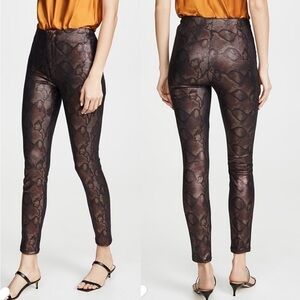 MOTHER The Looker Snakeskin High Waist Seamless Ankle Pants NWT Size 28